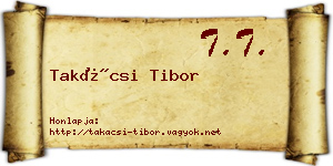 Takácsi Tibor névjegykártya