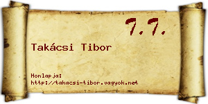 Takácsi Tibor névjegykártya